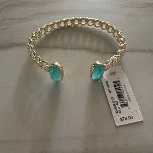 Kendra Scott Gold macrame bracelet in aqua illusion